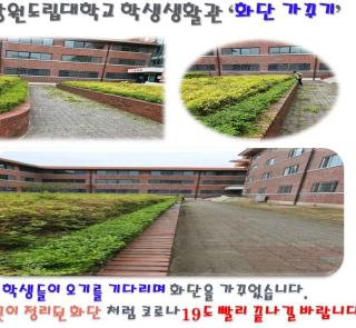 생활관생들을 기다리며... 화단정리합니다.